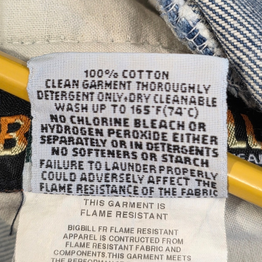 Big Bill FR Flame Resistant Workwear Jeans‎ Blue Denim 34x30 Indura Westex - Picture 5 of 11